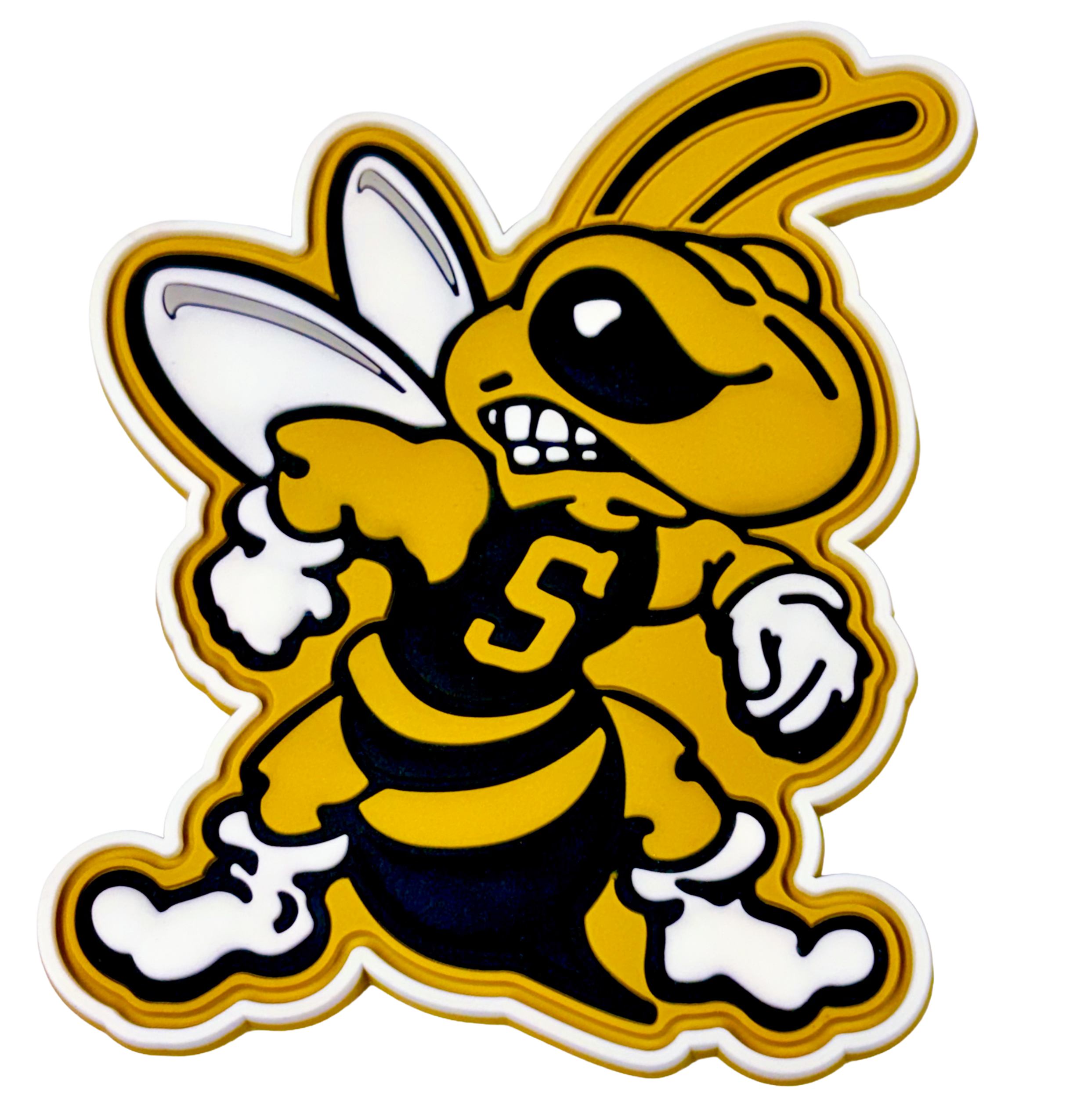 Gold and black West Virginia State Stinger GeoMagnet